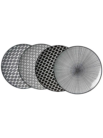 Ritzenhoff & Breker 4er Set Speiseteller Takeo in Schwarz-Weiß ø 26,5 cm in schwarz-weiß
