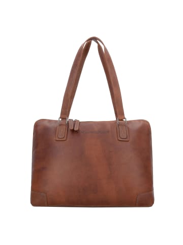 The Chesterfield Brand Wax Pull Up Schultertasche Leder 37 cm Laptopfach in cognac