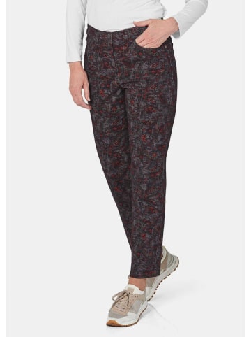 GOLDNER Kurzgröße: Druckhose CARLA mit Paisley-Muster in anthrazit / gemustert