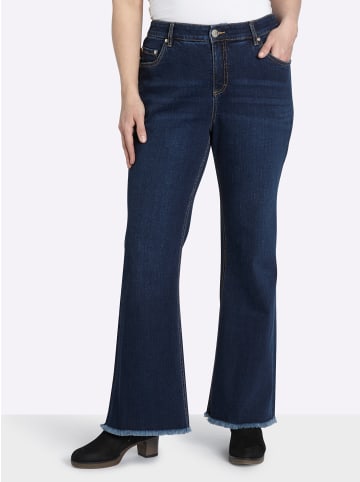 sheego Bootcut-Jeans in blue-stone-washed