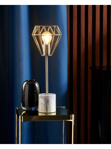 Beliani Tischleuchten MOONI in Messing/Weiß - (W) 13 x (H) 49 x (L) 13 cm