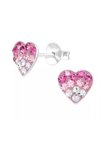 schmuck23 Silber Ohrringe 925 Herz 0,7 cm x 0,8 cm
