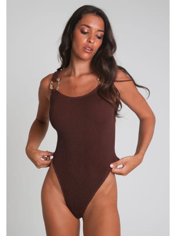 Moda Minx Badeanzug SCRUNCH Irregular Hoop Swimsuit in Coffee