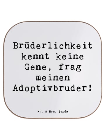 Mr. & Mrs. Panda Untersetzer Adoptivbruder Liebe mit Spruch in Weiß
