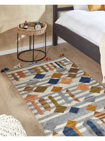 Beliani Kelim KASAKH in Bunt/Blau/Grün - (W) 80 x (L) 150 cm