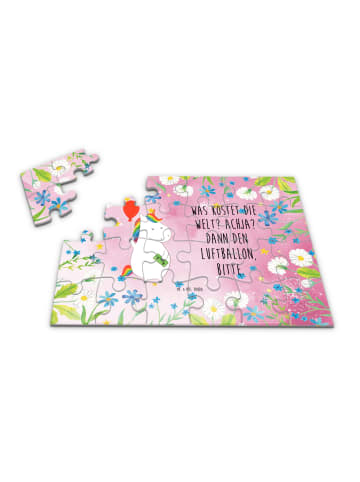 Mr. & Mrs. Panda Puzzle Einhorn Luftballon mit Spruch in Rot Pastell