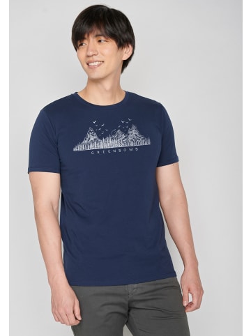 GreenBomb T-Shirt Nature Mountain Logo in Marineblau