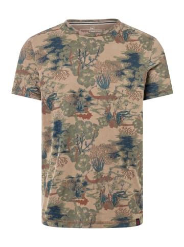 Timezone Designer T-Shirt mit Vintage Wald- und Unterwassermotiv in Braun