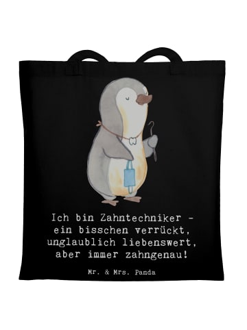 Mr. & Mrs. Panda Stoffbeutel Zahntechniker Spaß mit Spruch in Schwarz