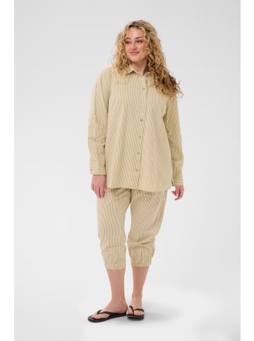 KAFFE curve Langarm - Hemd KCnana Loose fit in Chincilla / White stripe