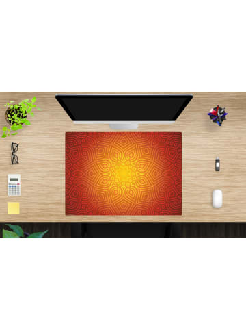 Cover-your-desk.de  Schreibtischunterlage – “Mandala rot-gelb“ (L)70 x (B)50 
