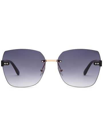 styleBREAKER Rahmenlose Rechteckige Sonnenbrille in Schwarz / Grau Verlauf