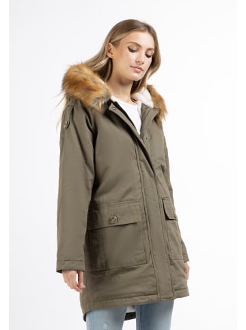 DreiMaster Damen Winterparka in Oliv Weiss