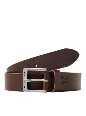 Jack & Jones Echtleder Gürtel Klassischer Leather Belt mit Löcher JACROCK in Braun