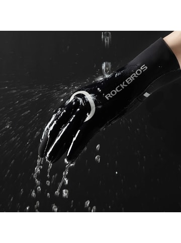 Rockbros Rockbros komplett wasserdichte Fahrradhandschuhe S/M in Schwarz