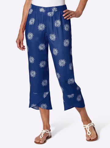 Sieh an! 7/8-Hose in royalblau-weiß-bedruckt