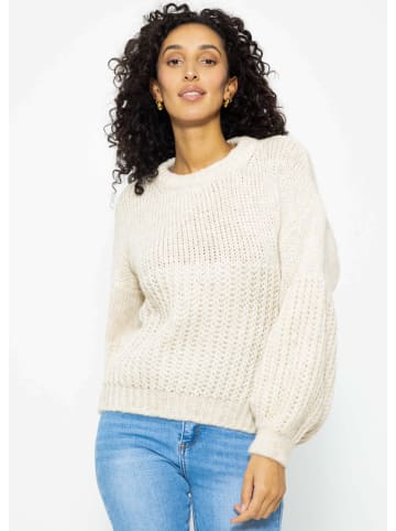 SASSYCLASSY Oversize Pullover mit Struktur in Beige