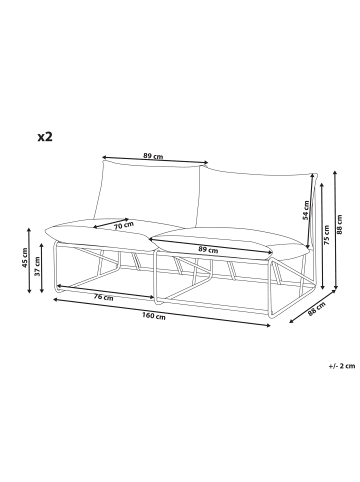 Beliani 3-tlg Lounge Set PICO in Beige