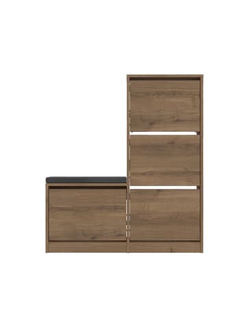 CALICOSY Schuhschrank DUDE in Gealterte - (W) 105 x (H) 118,5 x (L) 26 cm