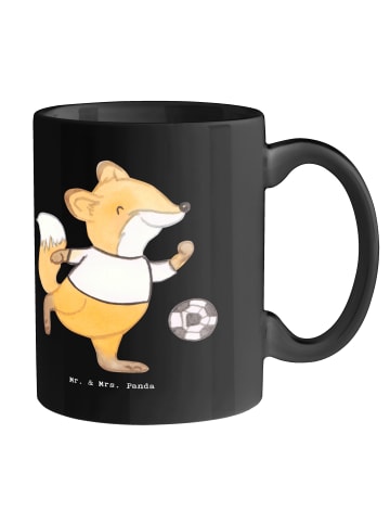 Mr. & Mrs. Panda Kaffeetasse Fußballtrainer Taktik mit Spruch in Schwarz