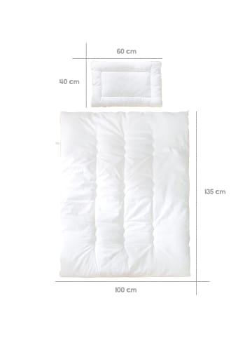 roba Babby Bettwäsche – Decke & Kissen 100 x 135 cm - weiß