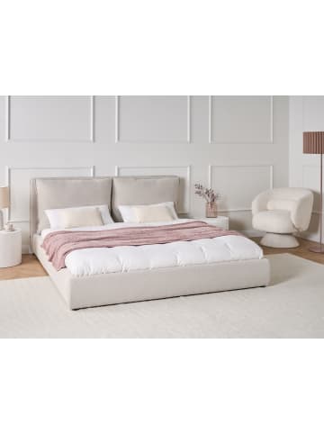 Beliani Doppelbett BAJONNA in Beige/Schwarz - (W) 200 x (H) 94 x (L) 235 cm