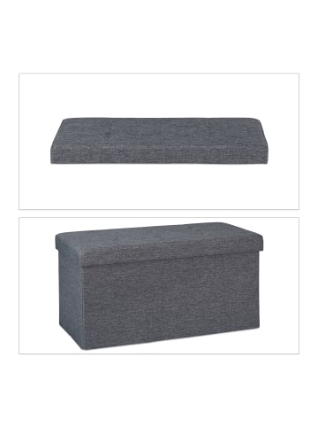 relaxdays Sitzbank in Dunkelgrau - 84 l