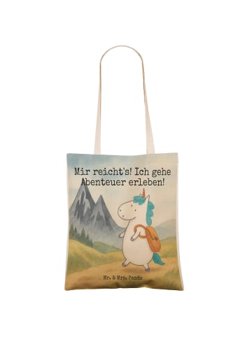 Mr. & Mrs. Panda Shopper-Tasche Einhorn Bergsteiger Design mit S... in Weiß