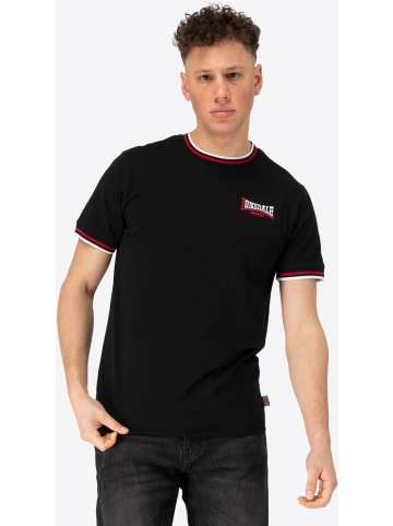 Lonsdale T-Shirt "Quin T-Shirt Schmale Passform" in Schwarz