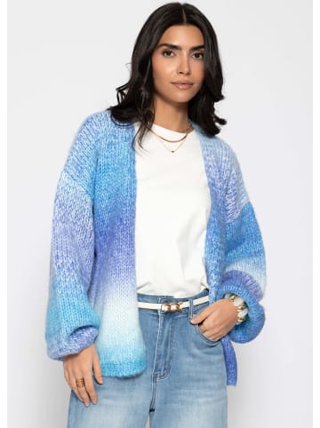 SASSYCLASSY Offener Cardigan mit Farbverlauf in Blau