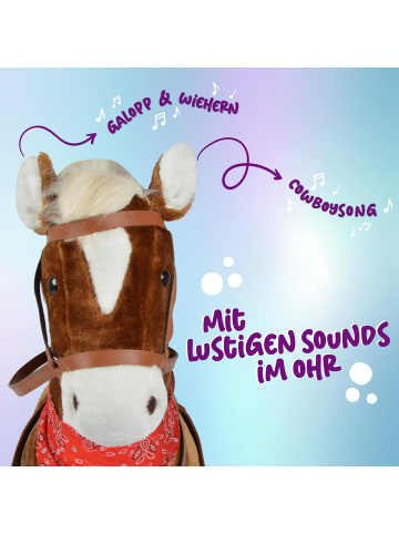 Pink Papaya Stehpferd für Kinder zum Reiten " Max 105 cm " in Braun/Blond