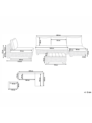 Beliani 4-tlg Lounge Set VARALLO in /Weiß