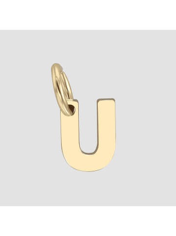 Adeliás Unisex Anhänger – Buchstabe N Buchstabenanhänger aus 375 Gold in gold