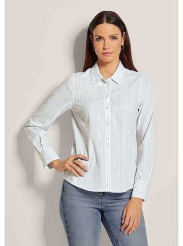 MADELEINE Hemdbluse mit Streifen in weiß / rauchblau