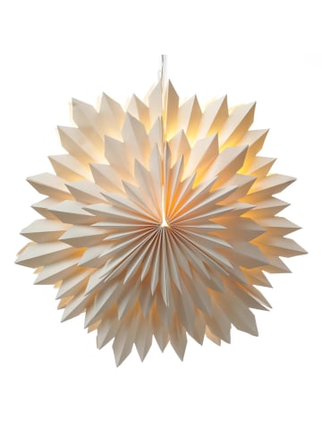MARELIDA LED Papierstern EISBLUME Weihnachtsstern beleuchtet D: 58cm in weiß