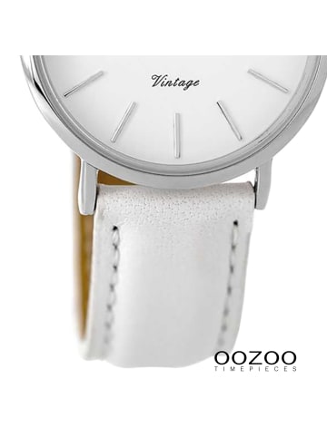 Oozoo Armbanduhr Oozoo Vintage Series weiß mittel (ca. 32mm)