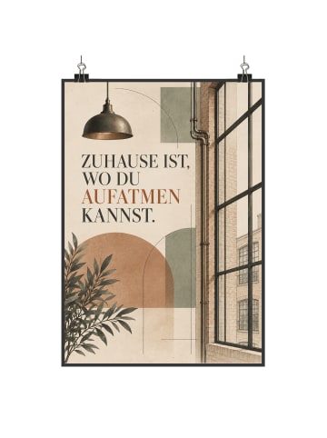Poster Fenster elegant Design mit Spruch in Weiß