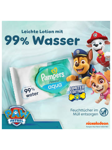 Pampers Pampers Harmonie Aqua Baby-Feuchttücher, 15 Packungen = 720 Feuchttücher