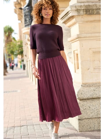 LASCANA Kurzarmpullover in bordeaux