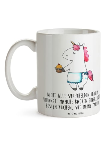 Mr. & Mrs. Panda Teetasse Super Tante mit Spruch in Weiß