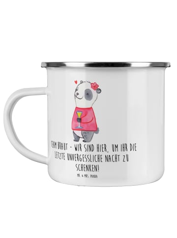 Mr. & Mrs. Panda Camping Emaille Tasse Junggesellinnenabschied T... in Transparent