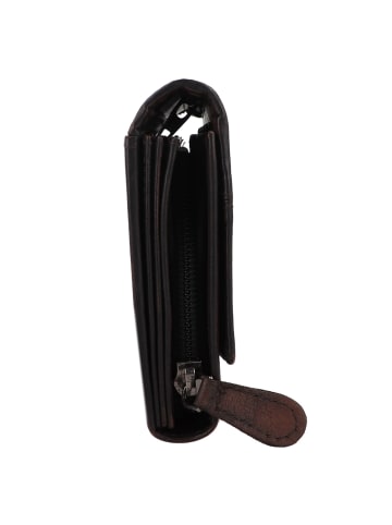 Greenburry Destressed Geldbörse RFID Schutz Leder 13 cm teak brown