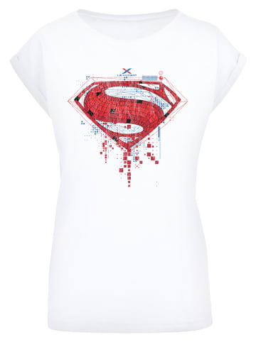 F4NT4STIC T-Shirt DC Comis Superhelden Superman Geo Logo in weiß