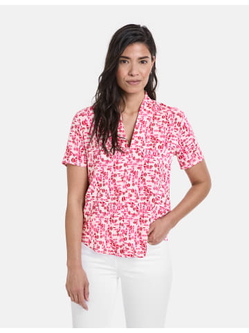 Gerry Weber Bluse Kurzarm in Lila/Pink/Rot/Orange Druck