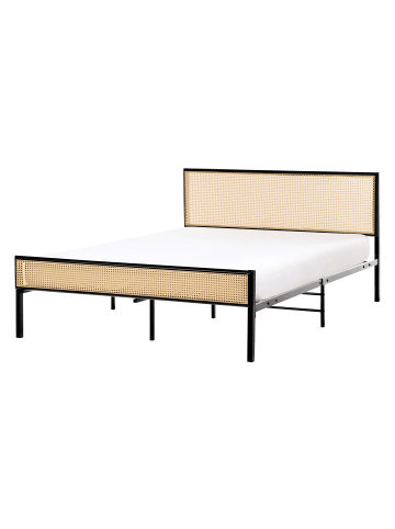 Beliani Doppelbett AVANTON in Schwarz/Braun - (W) 145 x (H) 90 x (L) 208 cm