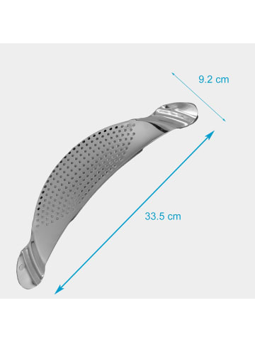 Intirilife Topfsieb Edelstahl Nudelsieb 26cm Durchmesser in Silber