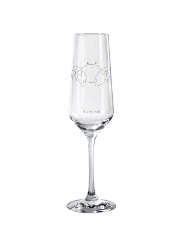 Mr. & Mrs. Panda Kelchglas Sternzeichen Krebs ohne Spruch in Transparent