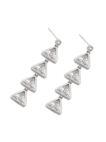 NAEMI Women Earrings in Silver White
