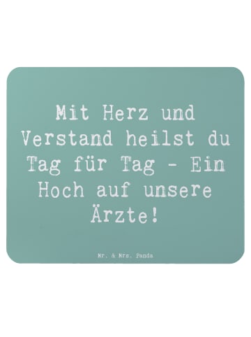 Mr. & Mrs. Panda Mousepad Spruch Arzt Herz Verstand mit Spruch in Meeresbrise