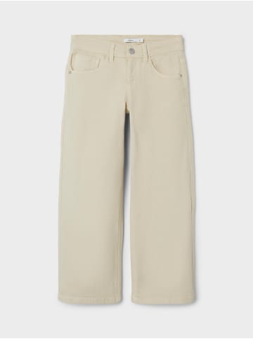 name it Weite Denim Hose Twill Stoff Dad Jeans NKFROSE in Beige